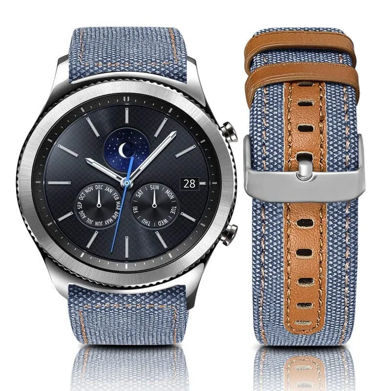 Denim & Leather Watch Straps Compatible with the Kogan Active  Smart Watch