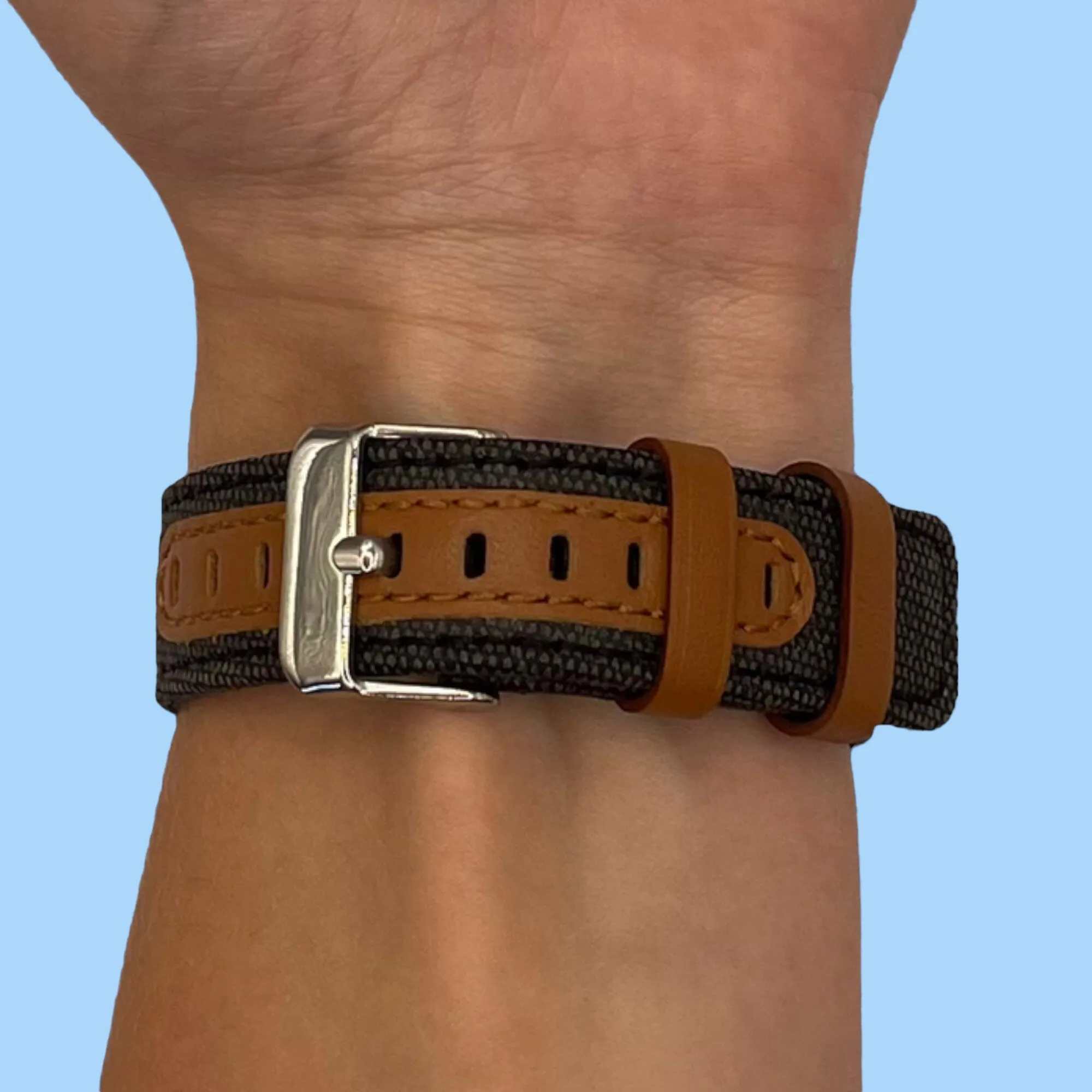 Denim & Leather Watch Straps Compatible with the Kogan Active  Smart Watch