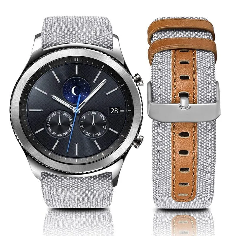 Denim & Leather Watch Straps Compatible with the Kogan Active  Smart Watch