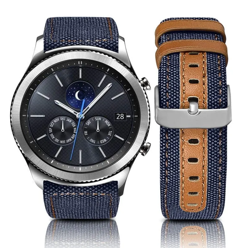 Denim & Leather Watch Straps Compatible with the Kogan Active  Smart Watch