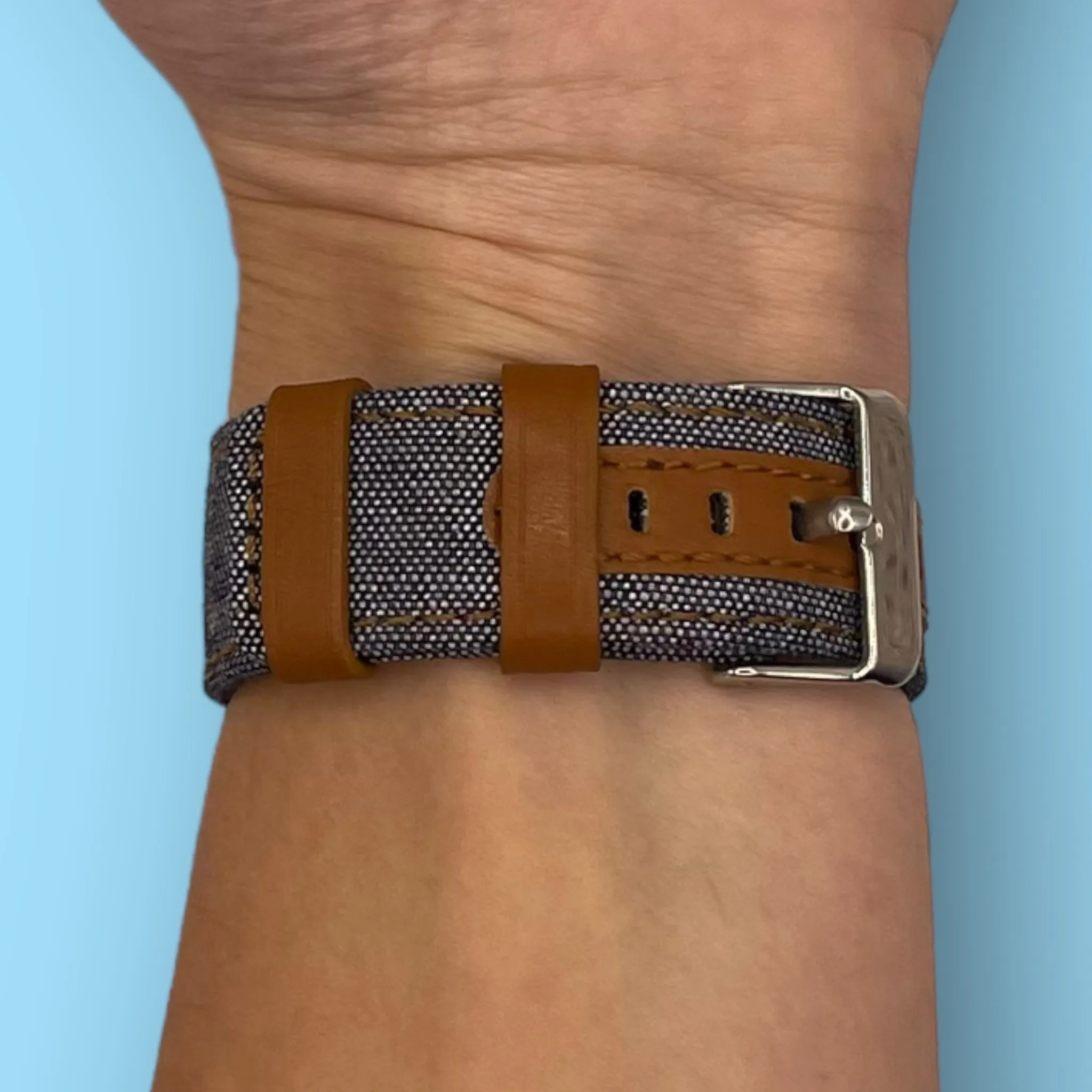 Denim & Leather Watch Straps Compatible with the Ryze Flex Smart Watch