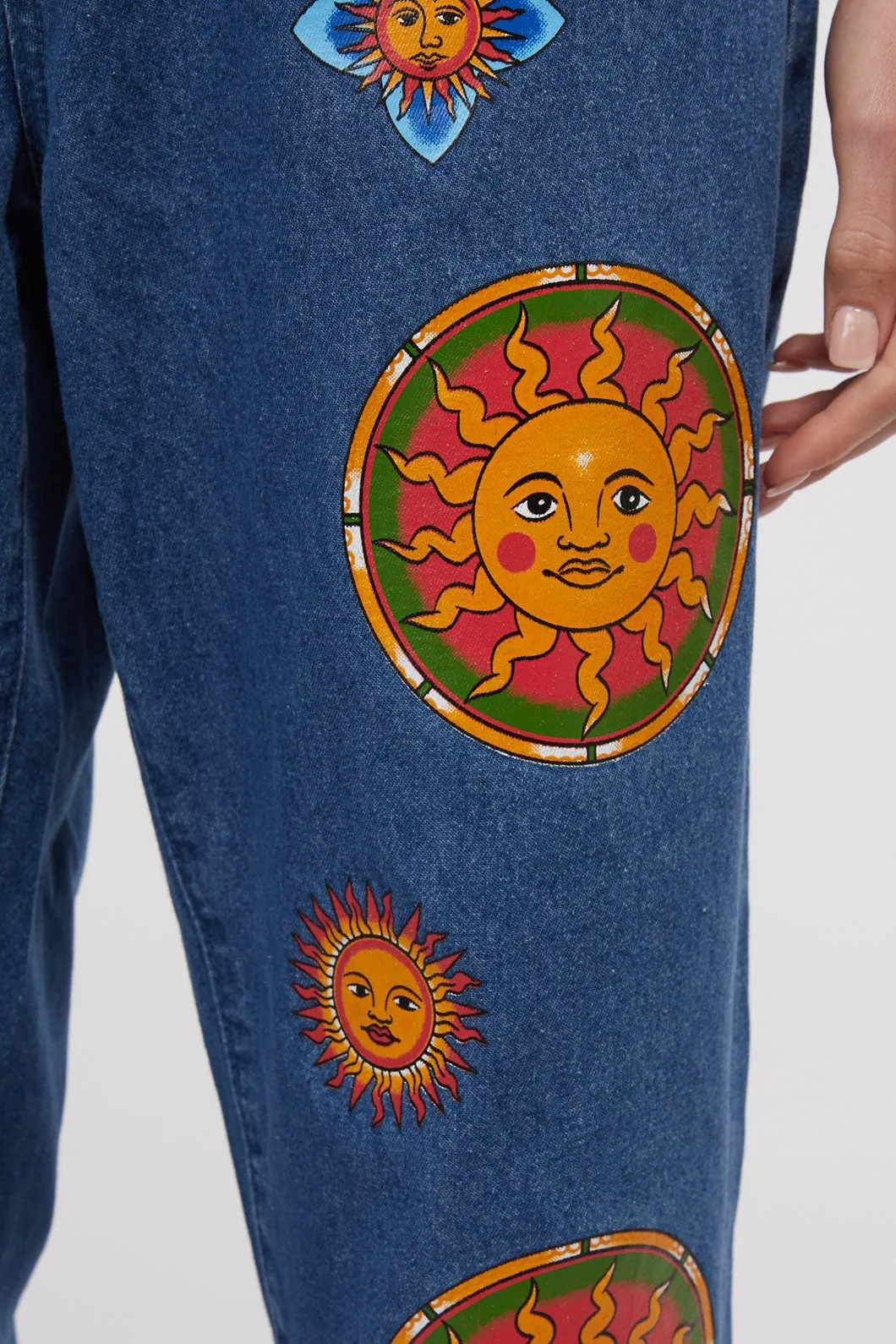 Denim Sun Print Jean