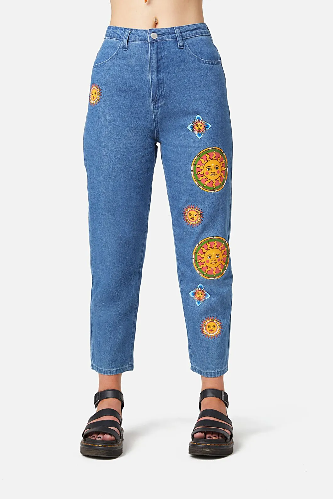 Denim Sun Print Jean