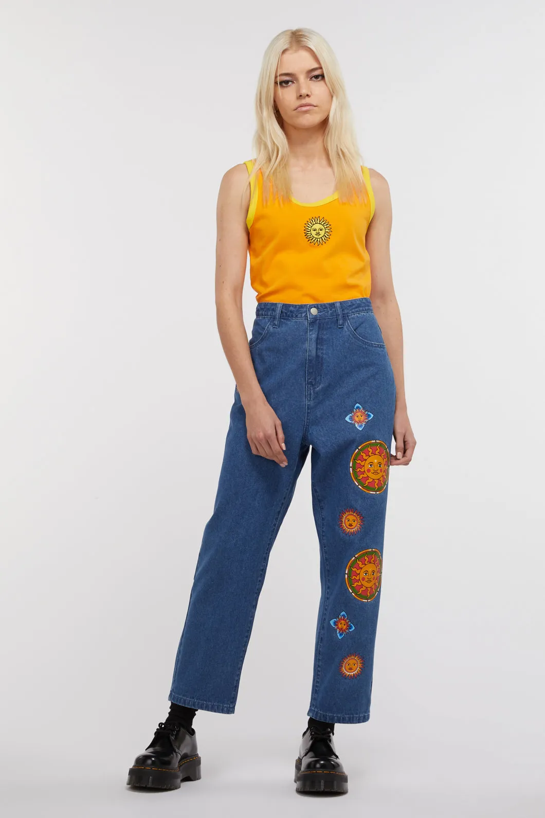 Denim Sun Print Jean