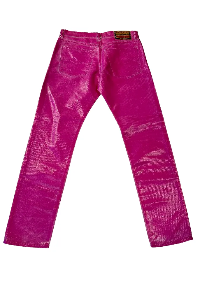 Diesel Pink Latex Denim Jeans