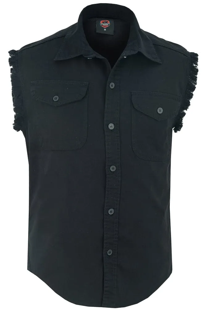 DM6001 Men's Black Lightweight Sleeveless Denim Shirt