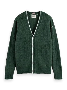 Drop Shoulder Alpaca Cardigan (Green) - 178824WI24301