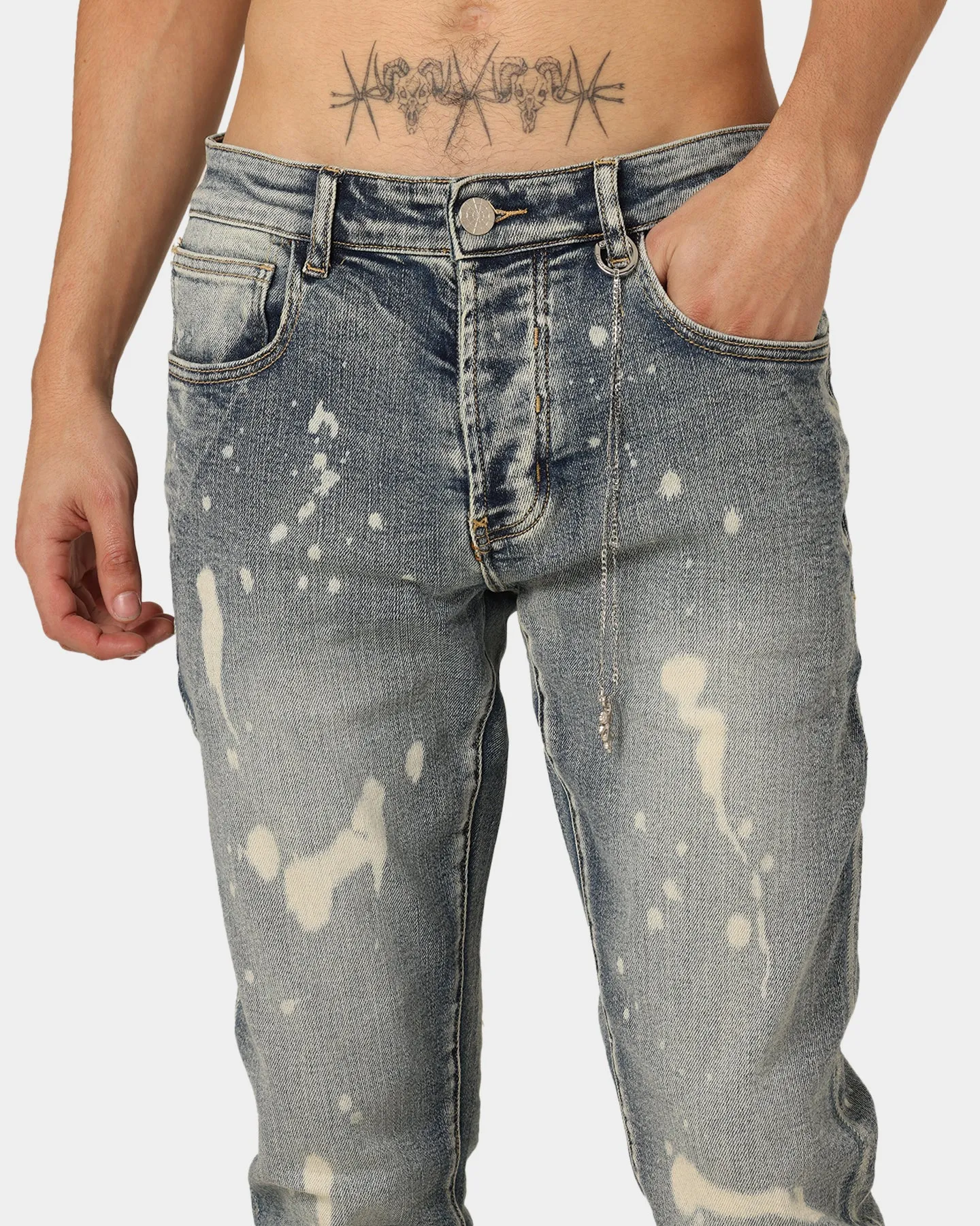 En Noir Inc Cash Denim 05 Jeans Blue/White Paint