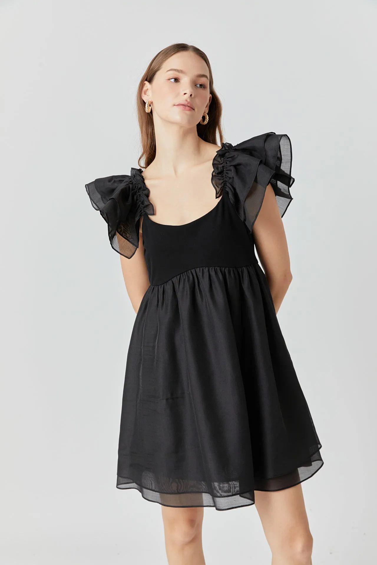 Endless Rose - Organza Sleeve Mini Dress