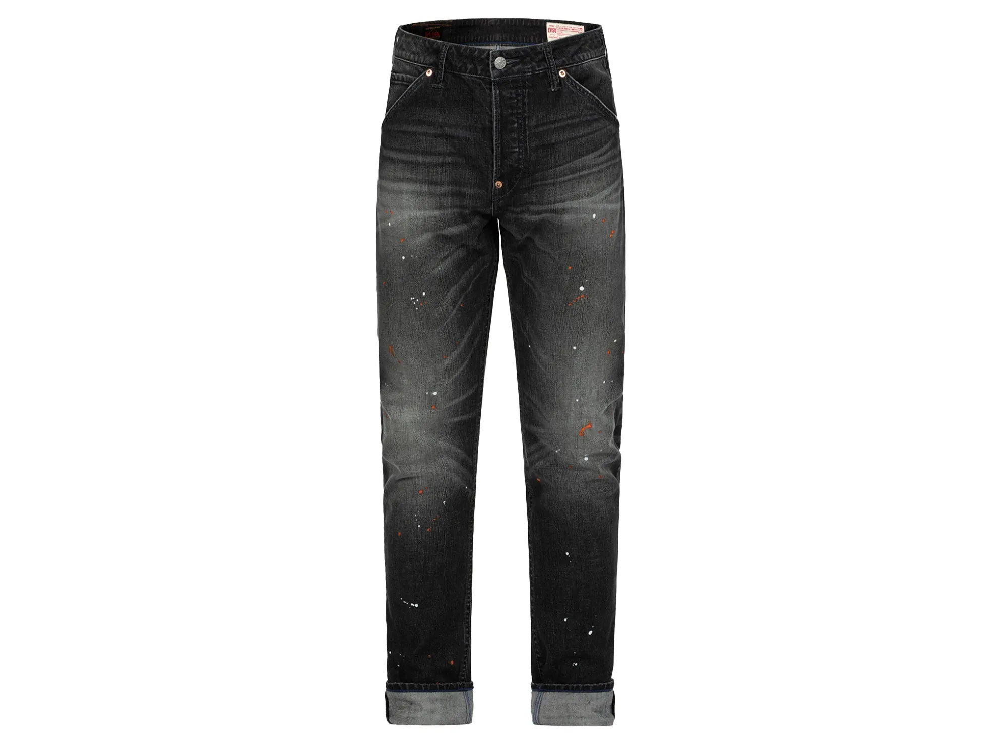 Evisu Graffiti Daicock Print Carrot Fit Jeans in Black