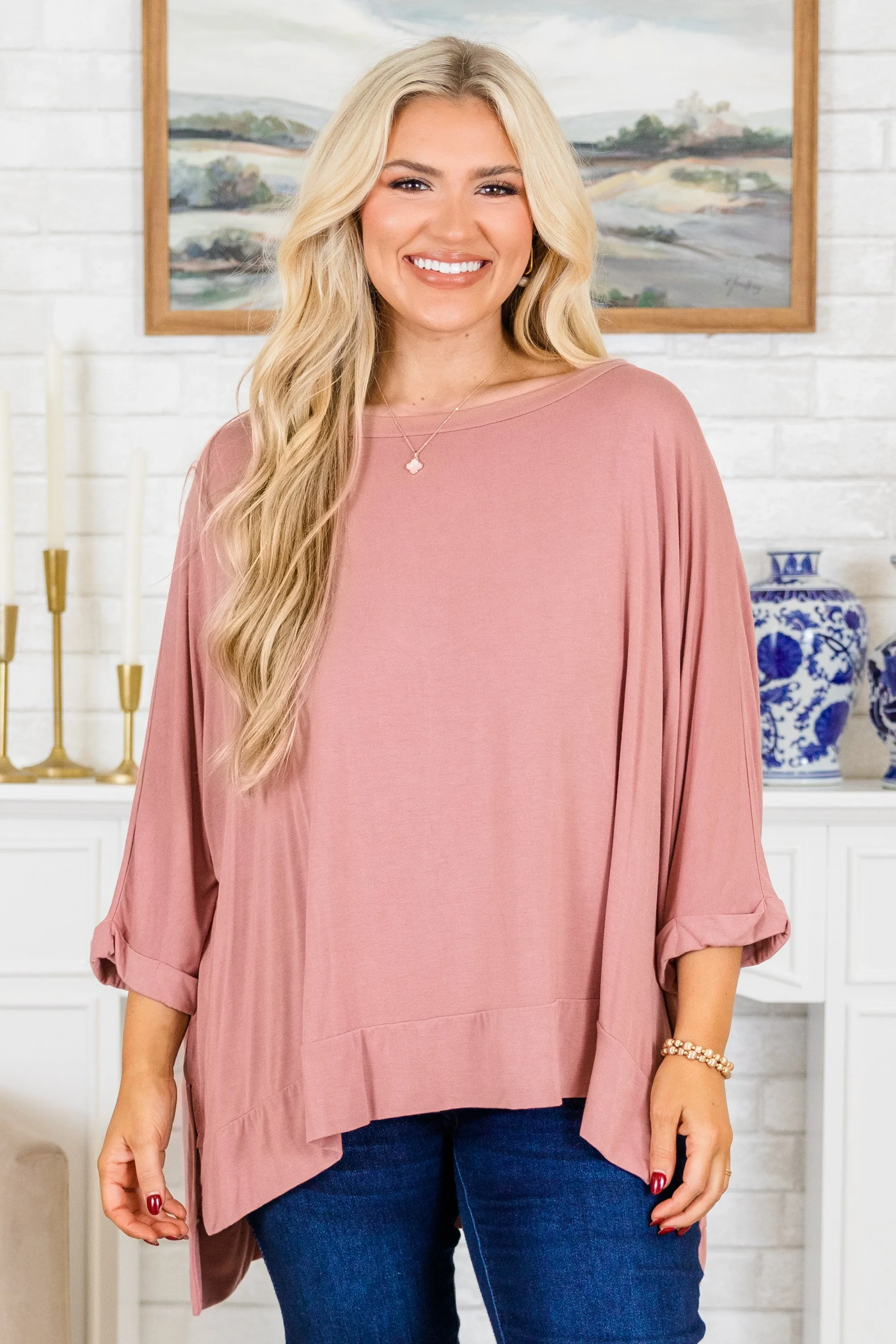 Favorite Forecast Tunic, Dark Pink