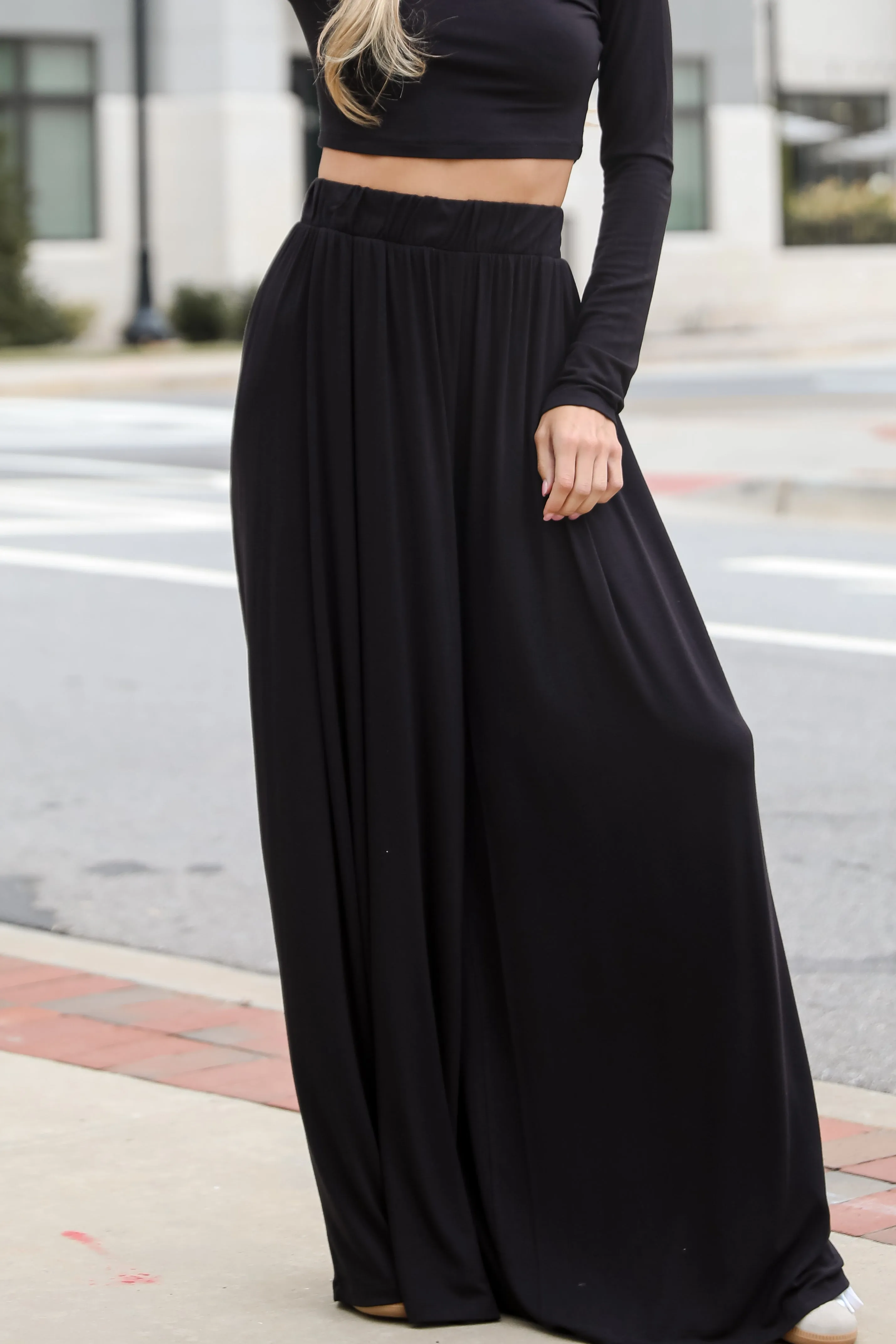 FINAL SALE - Expert Charm Black Wide Leg Pants - DU DEAL