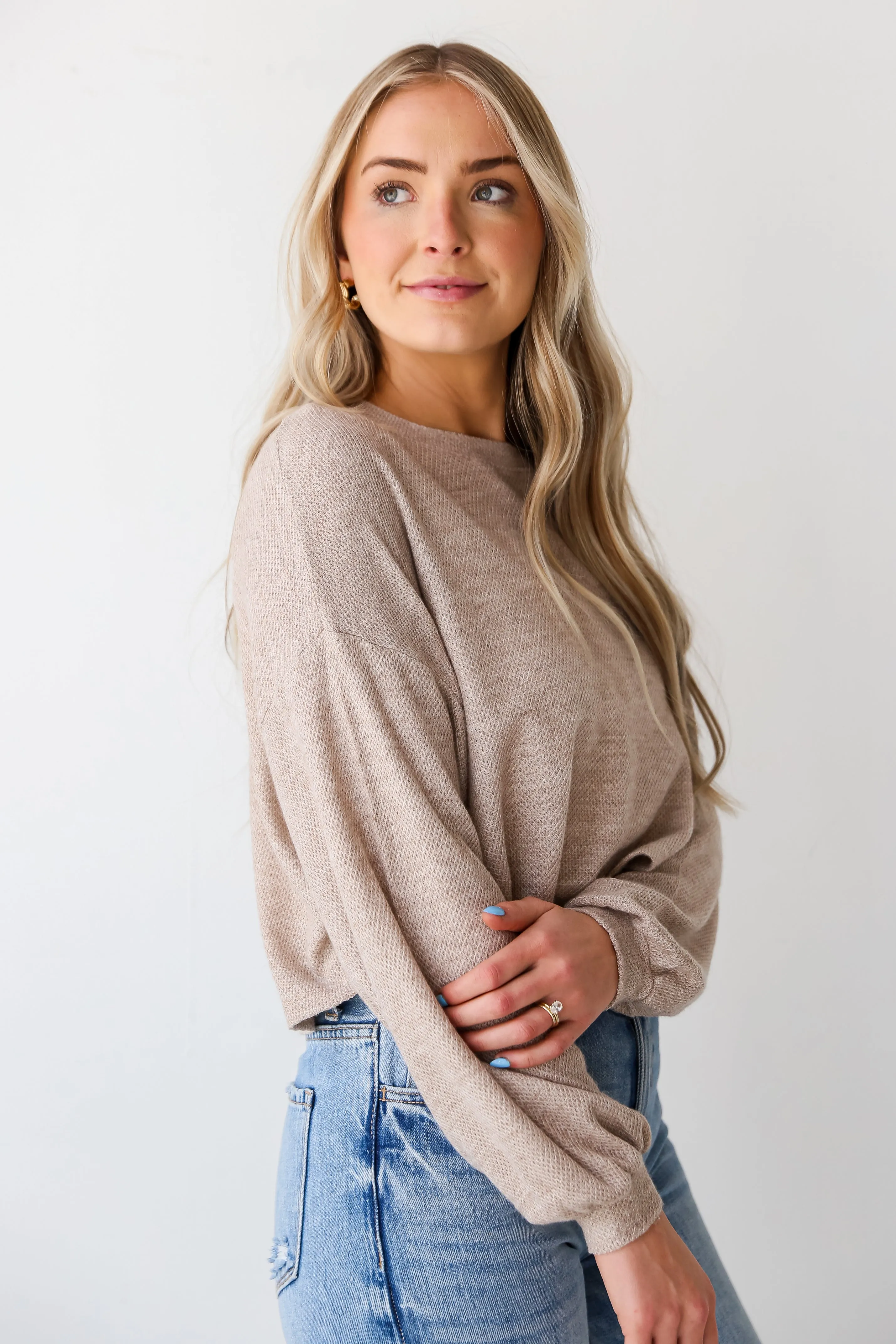 FINAL SALE - Julie Oatmeal Lightweight Knit Top