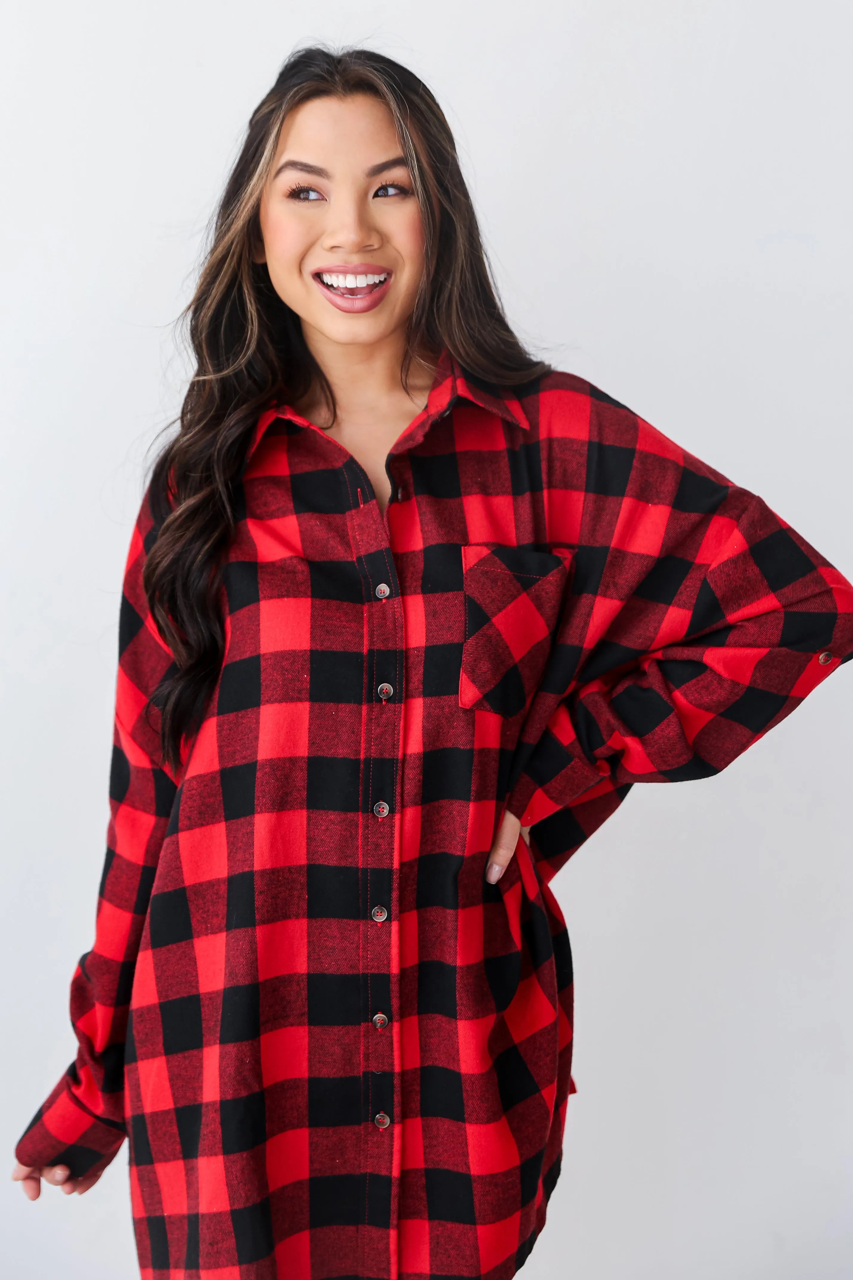 FINAL SALE - Kennedy Buffalo Check Plaid Oversized Flannel - DOORBUSTER