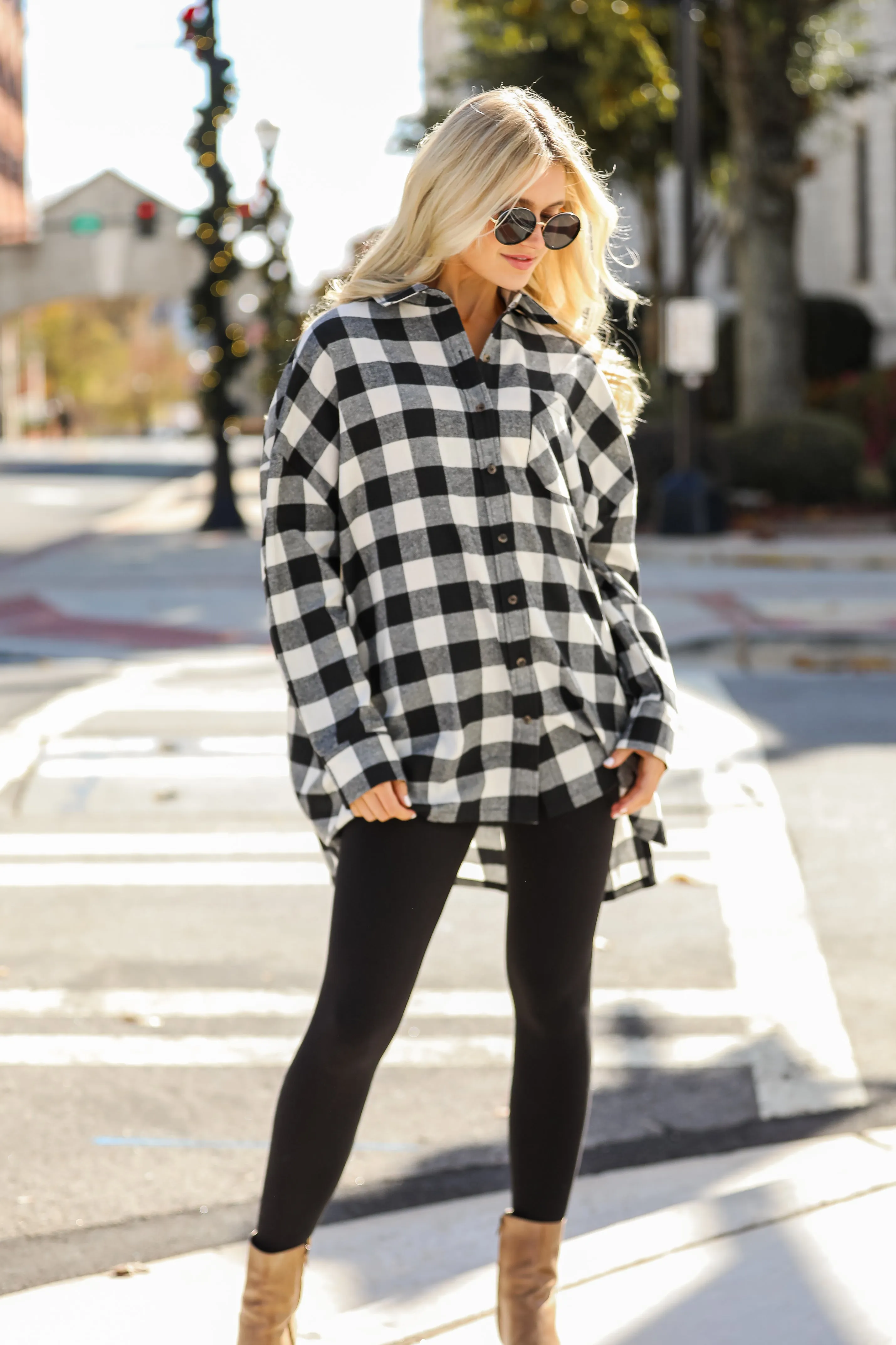 FINAL SALE - Kennedy Buffalo Check Plaid Oversized Flannel - DOORBUSTER