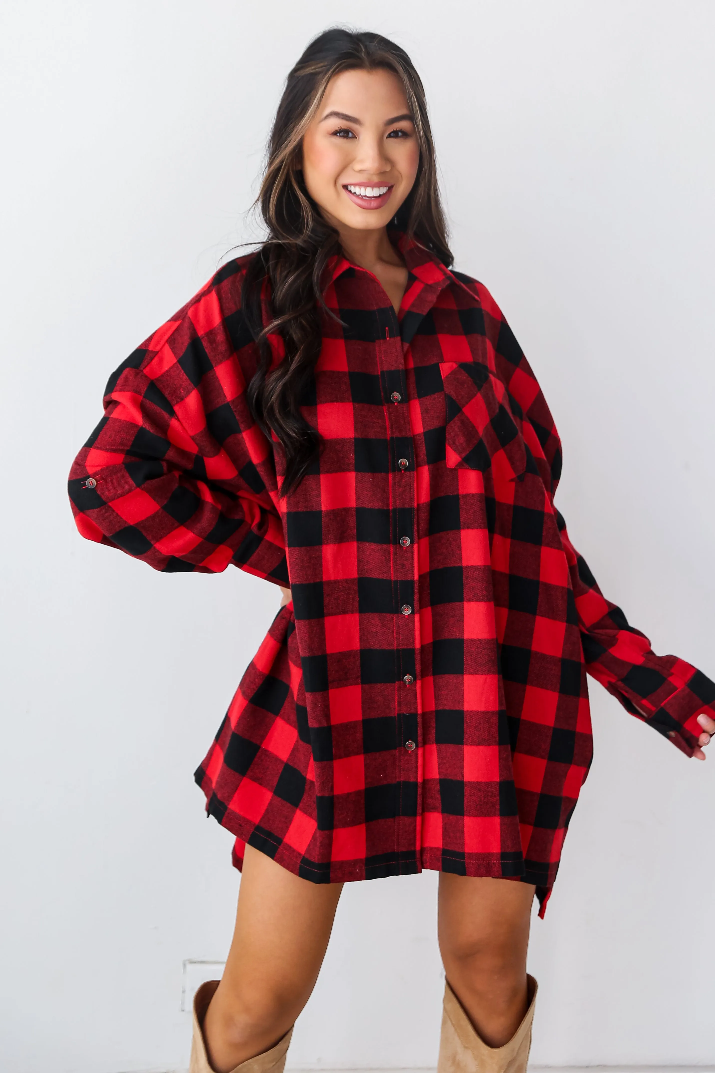 FINAL SALE - Kennedy Buffalo Check Plaid Oversized Flannel - DOORBUSTER