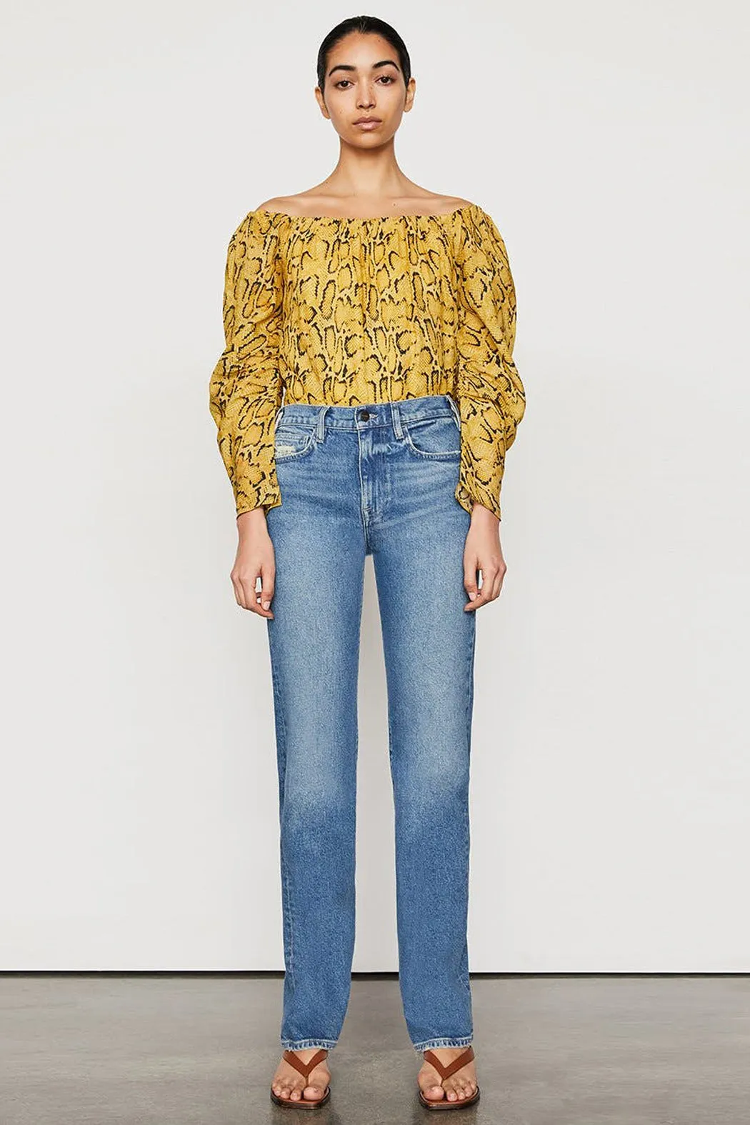 Frame - Off The Shoulder Billow Top in Python