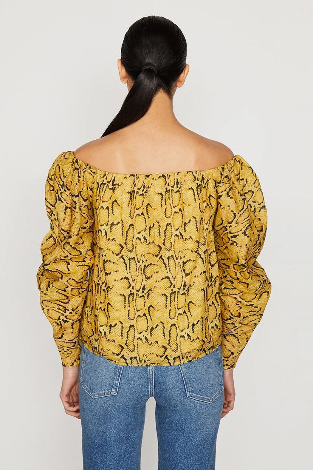 Frame - Off The Shoulder Billow Top in Python