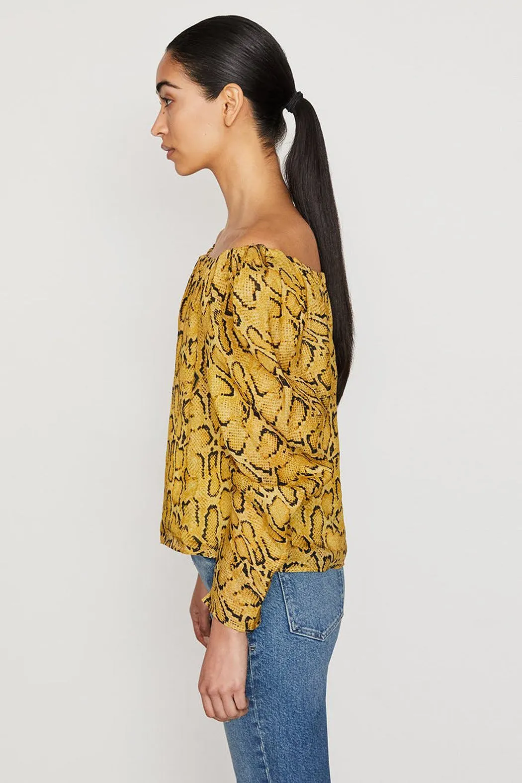 Frame - Off The Shoulder Billow Top in Python