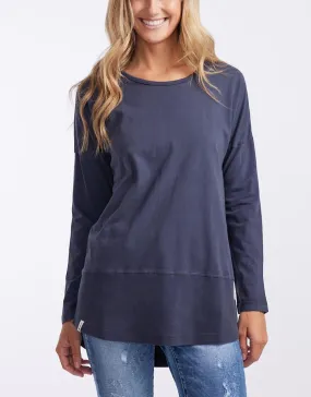 Fundamental Long Sleeve Rib Tee - Navy