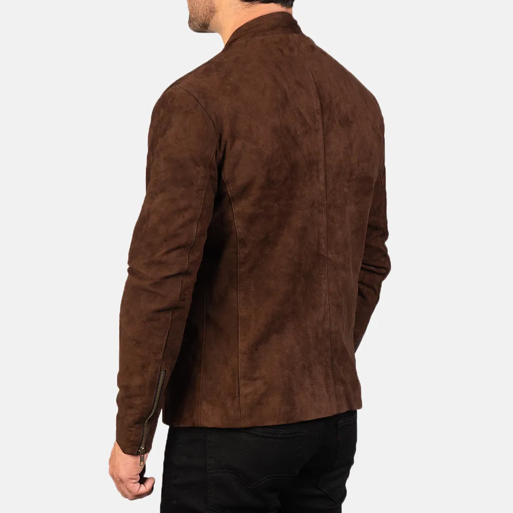 Gentleman Mocha Suede Leather Biker Jacket