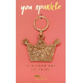 Glitter Crown Keychain