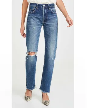 Guilford High Rise Distressed Wide Straight Jeans