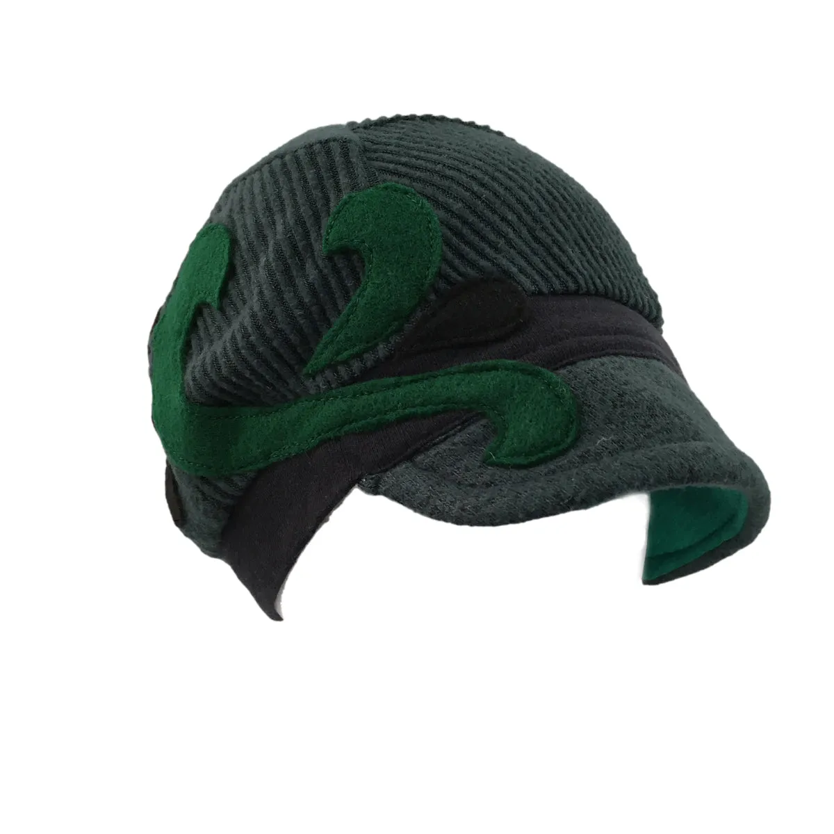 Hat, Green & Black Cap