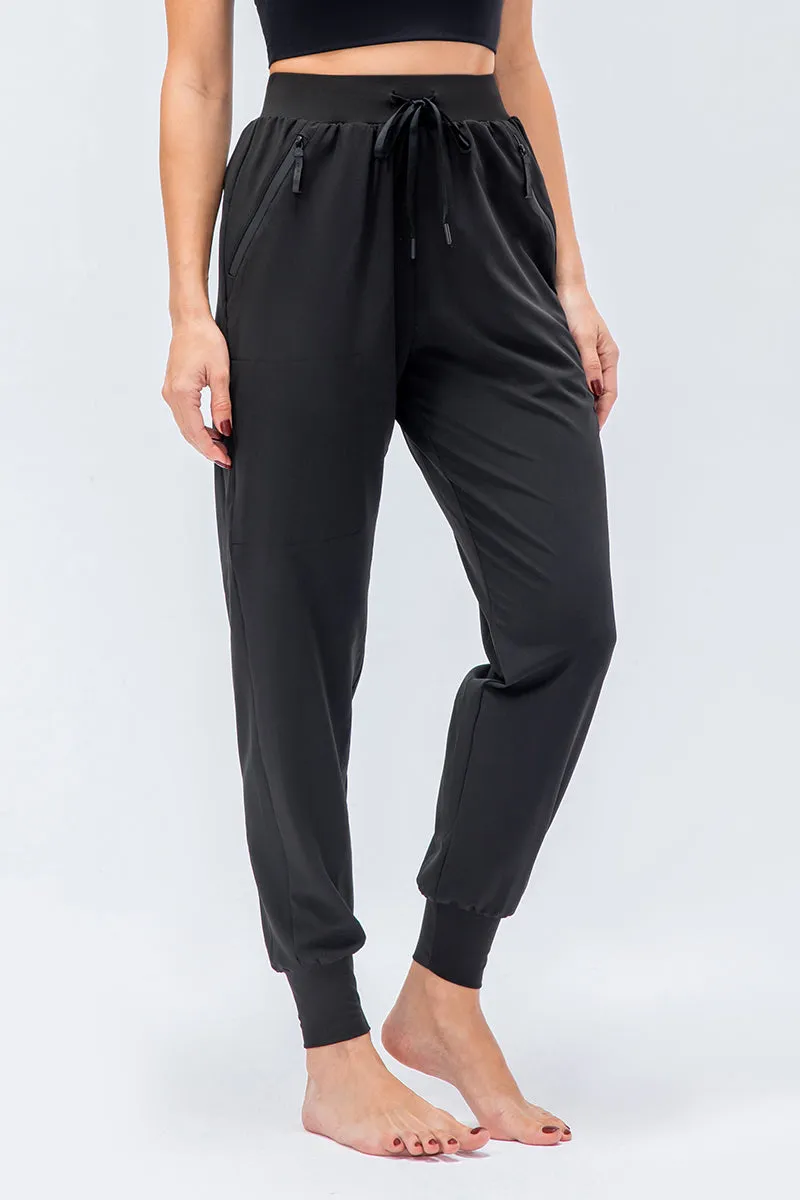 High-Waist Tapered Jogger Pant with Drawstring