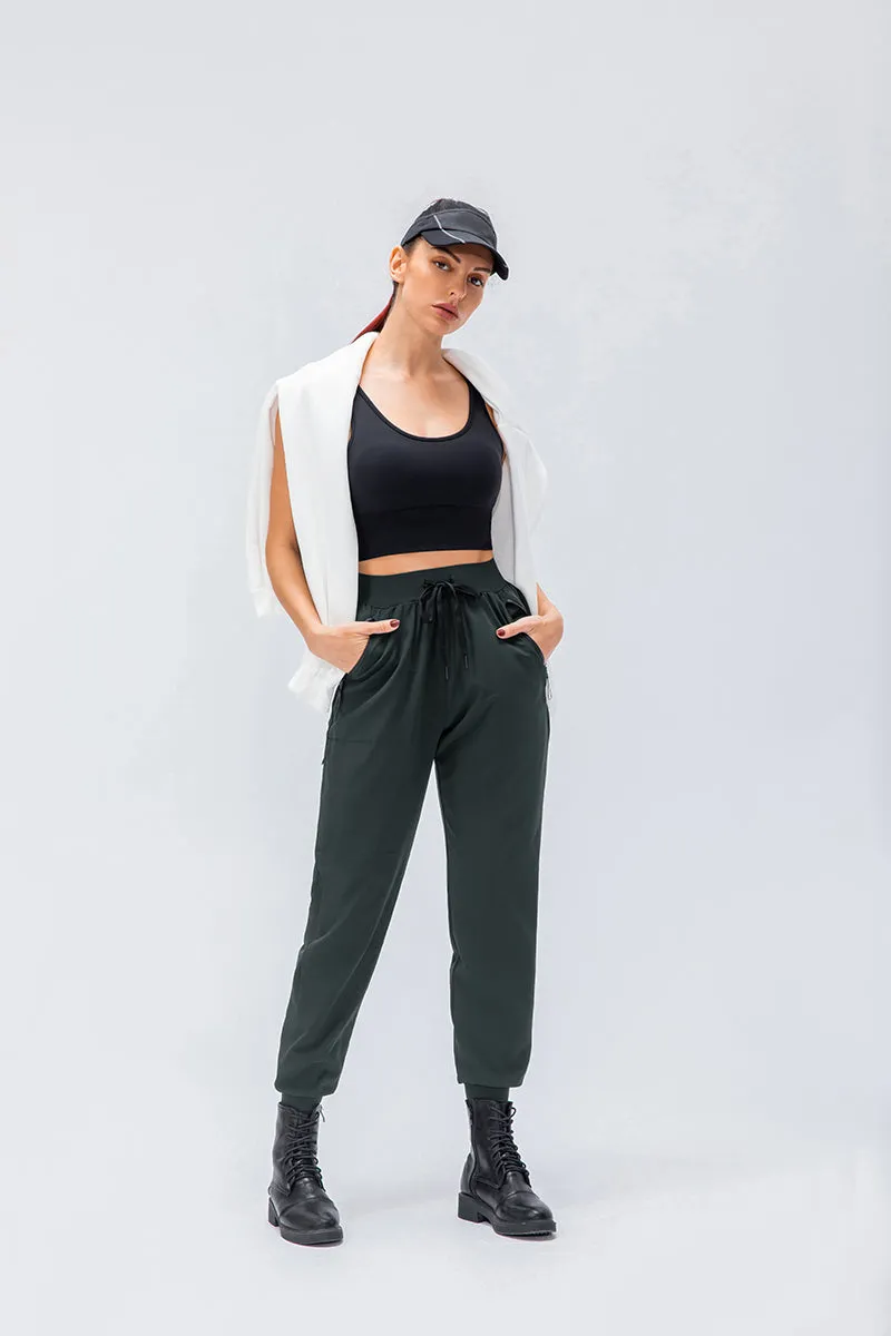 High-Waist Tapered Jogger Pant with Drawstring