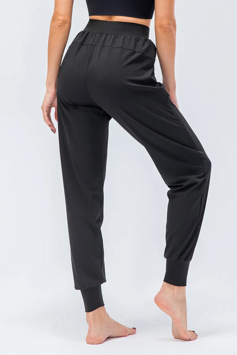 High-Waist Tapered Jogger Pant with Drawstring