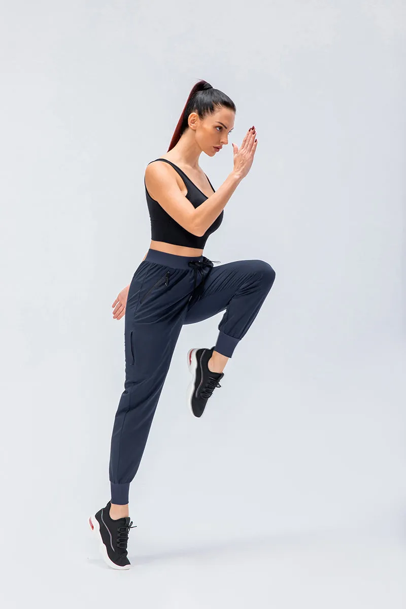 High-Waist Tapered Jogger Pant with Drawstring