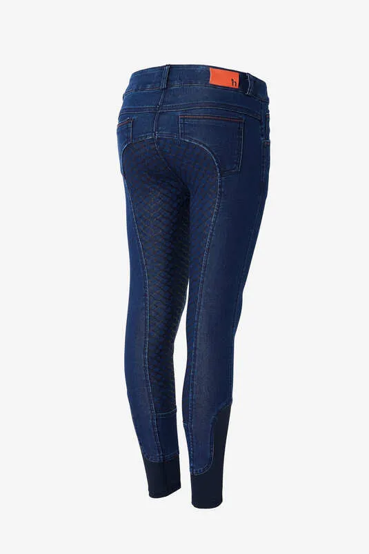 Horze Allison Kids Denim Silicone Full Seat Breeches