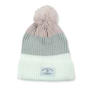 HS Pom Pom Beanie - Pink/Grey/White