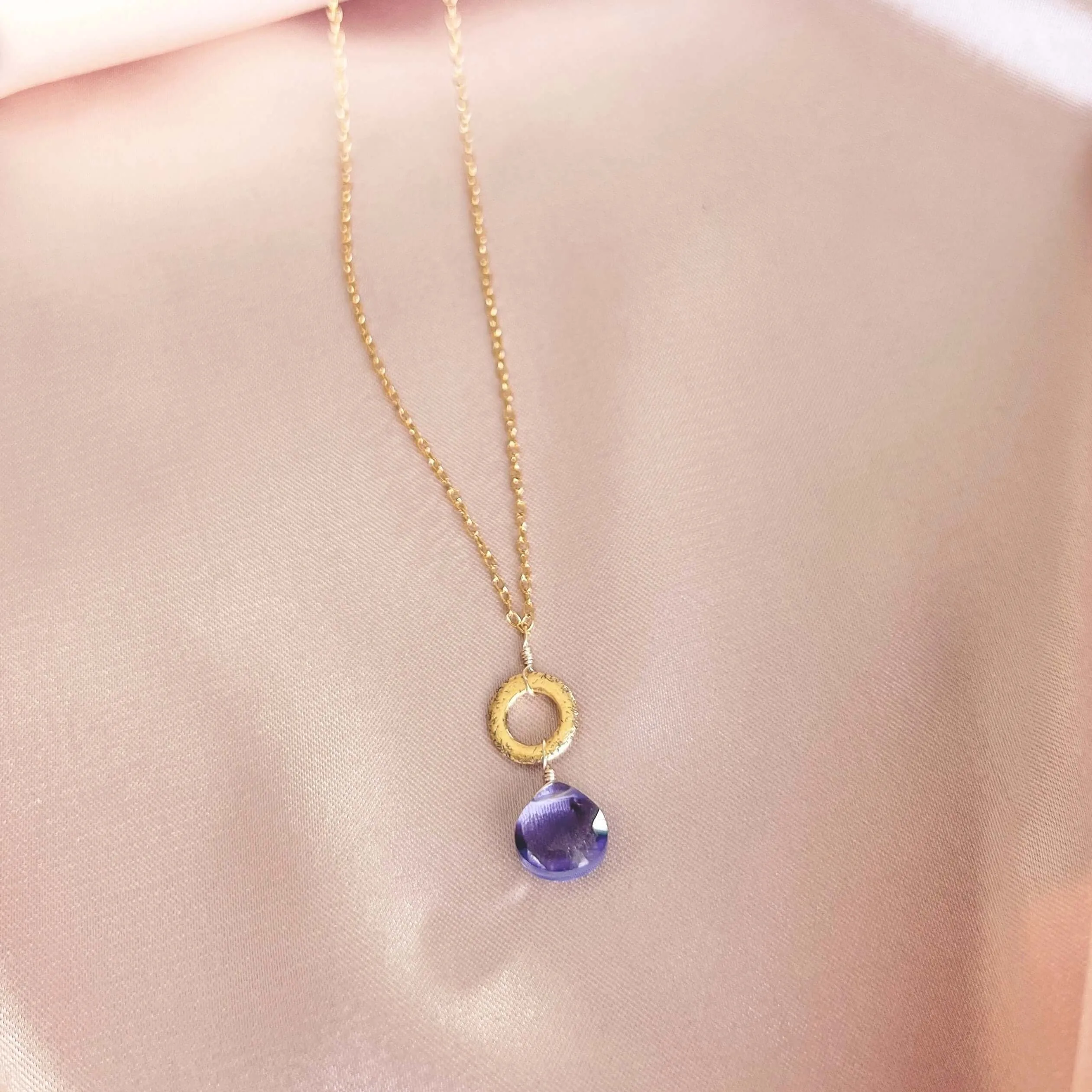 Iolite Mini Drop Layering Necklace