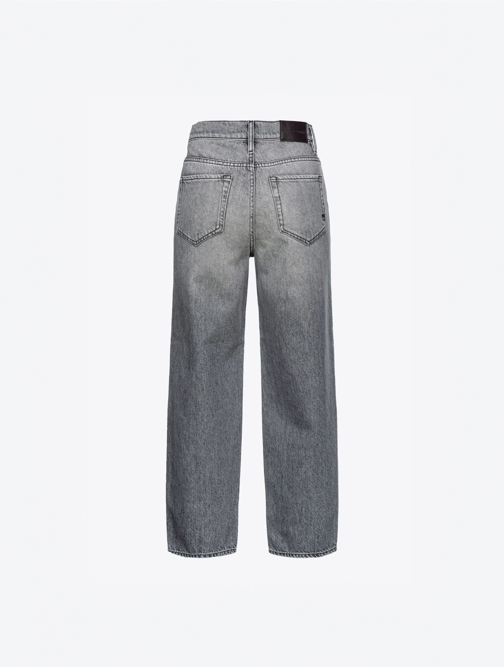 Jeans Egg-Fit Effetto Used Grigio