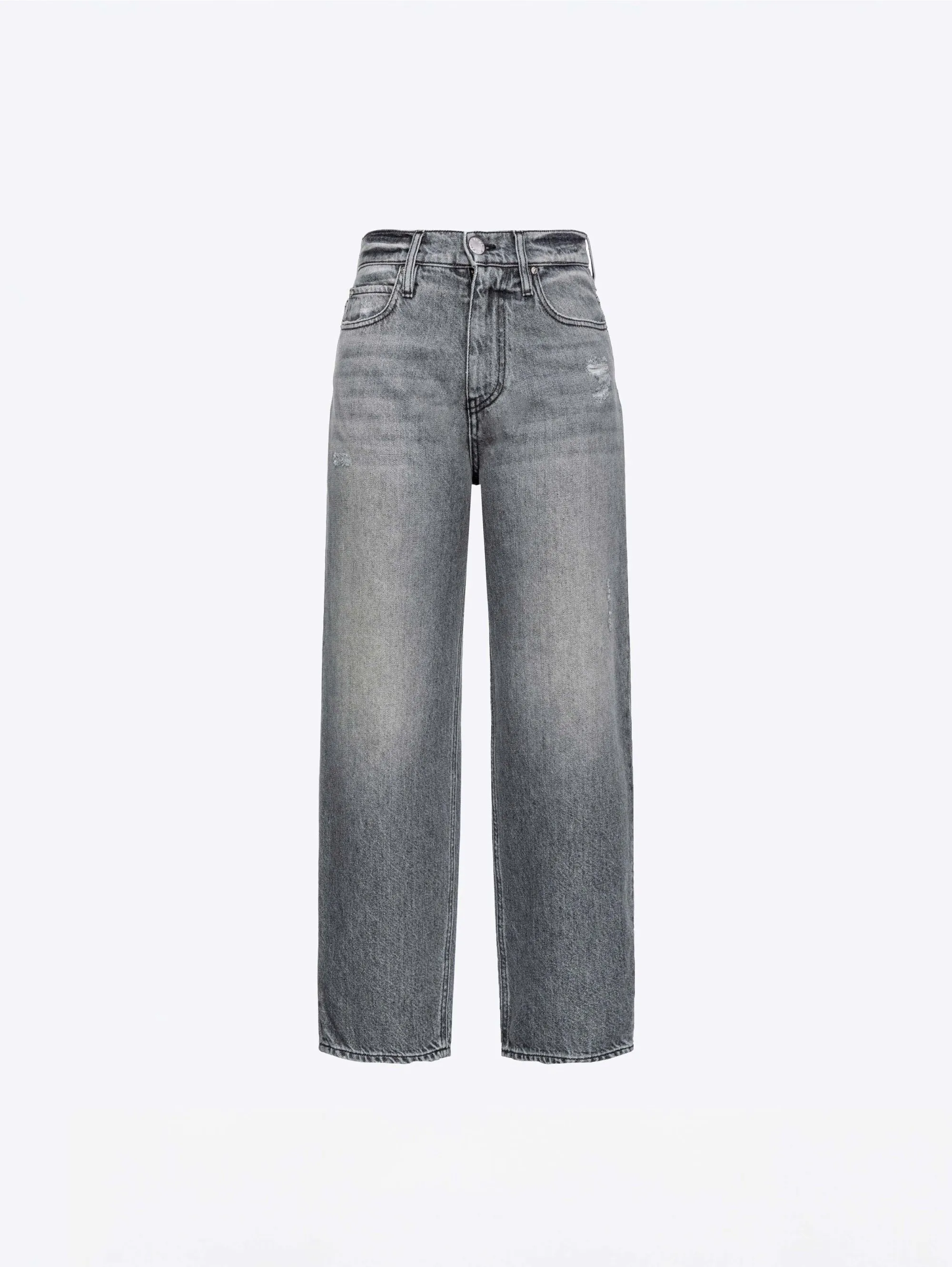 Jeans Egg-Fit Effetto Used Grigio