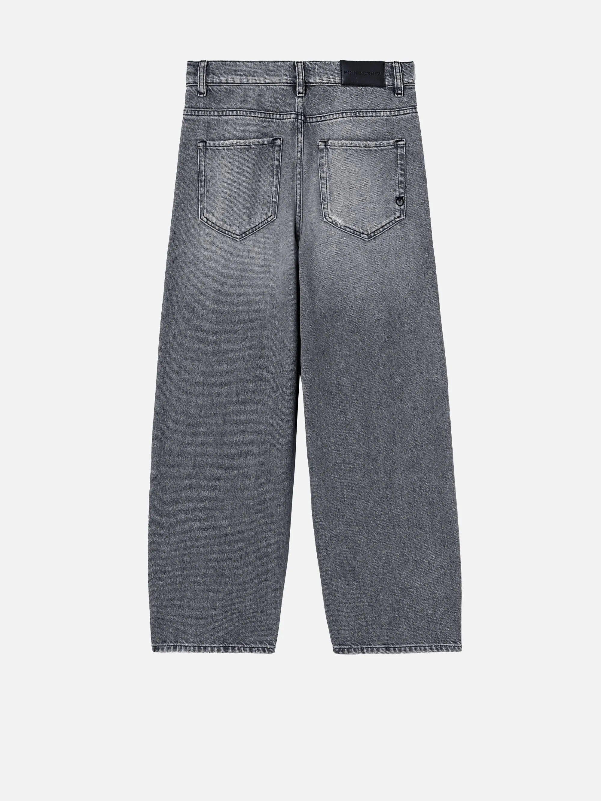 Jeans Egg-Fit Effetto Used Grigio