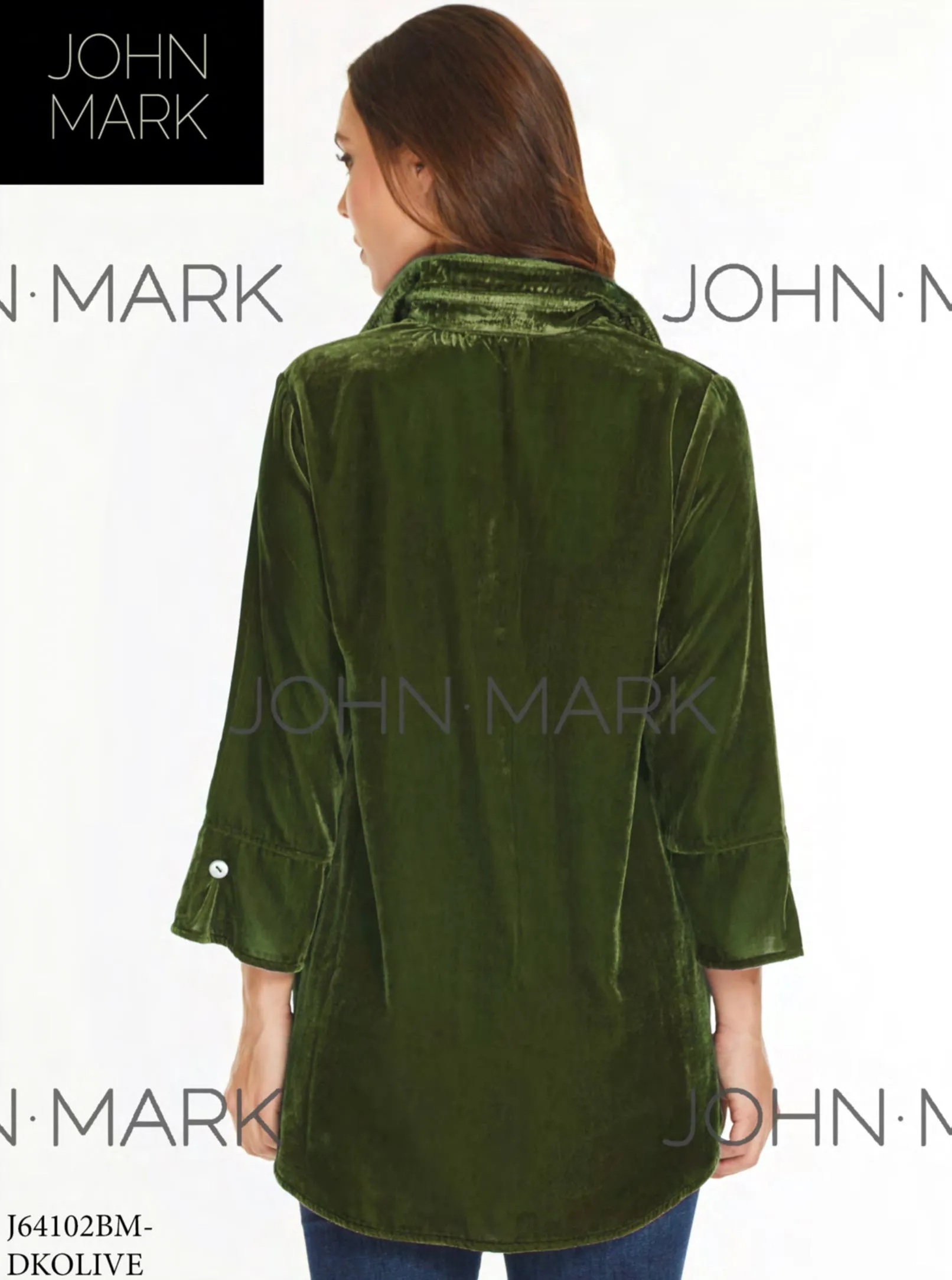 John Mark Velvet Tunic - Dark Olive