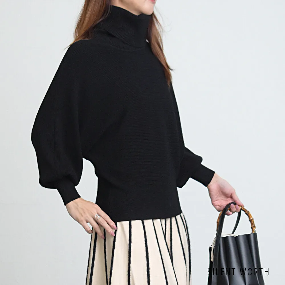 K AND M | Rib Dolman Turtleneck Sweater