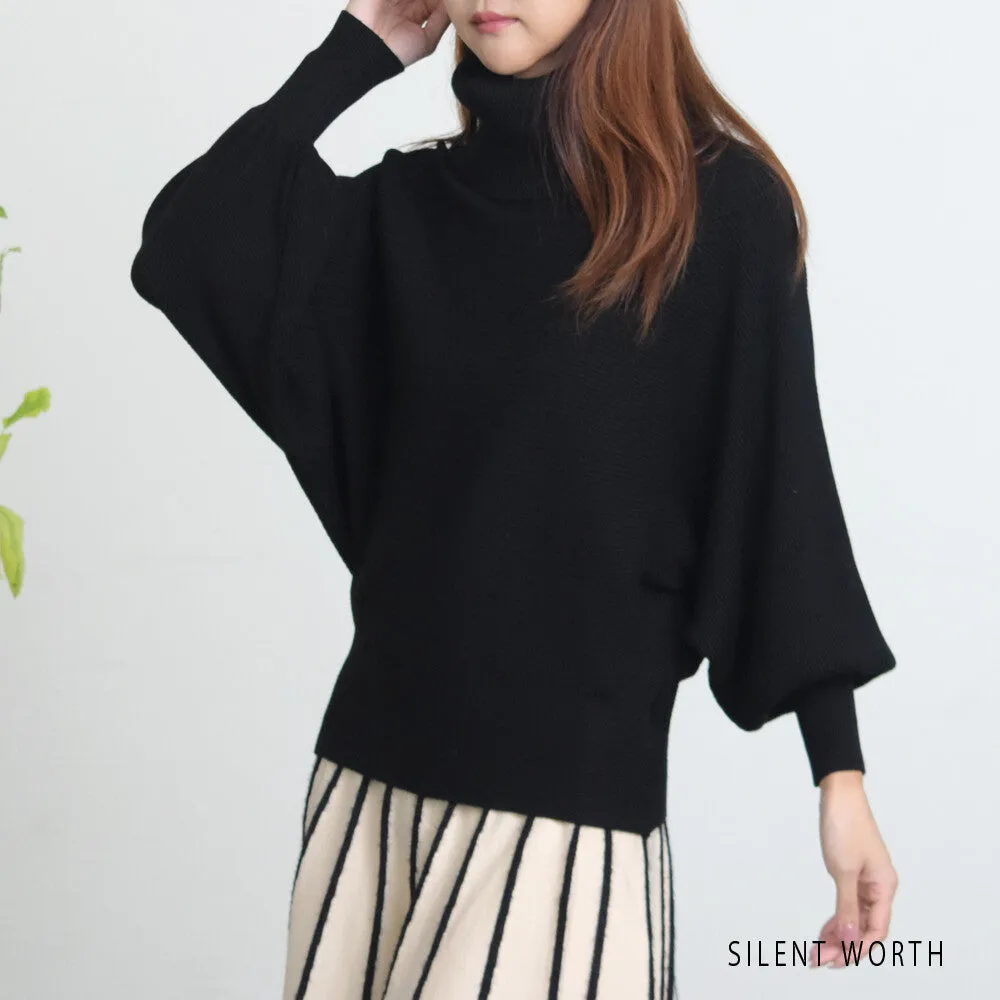 K AND M | Rib Dolman Turtleneck Sweater