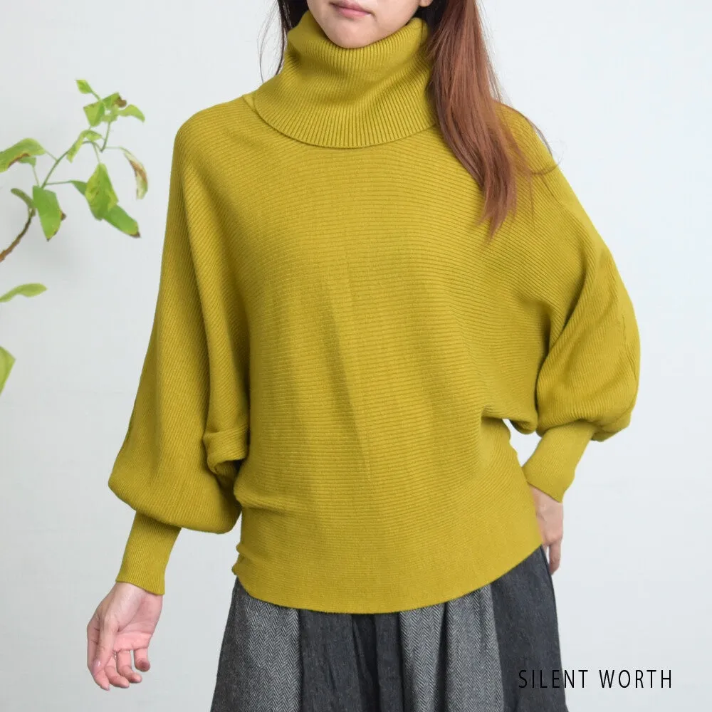 K AND M | Rib Dolman Turtleneck Sweater