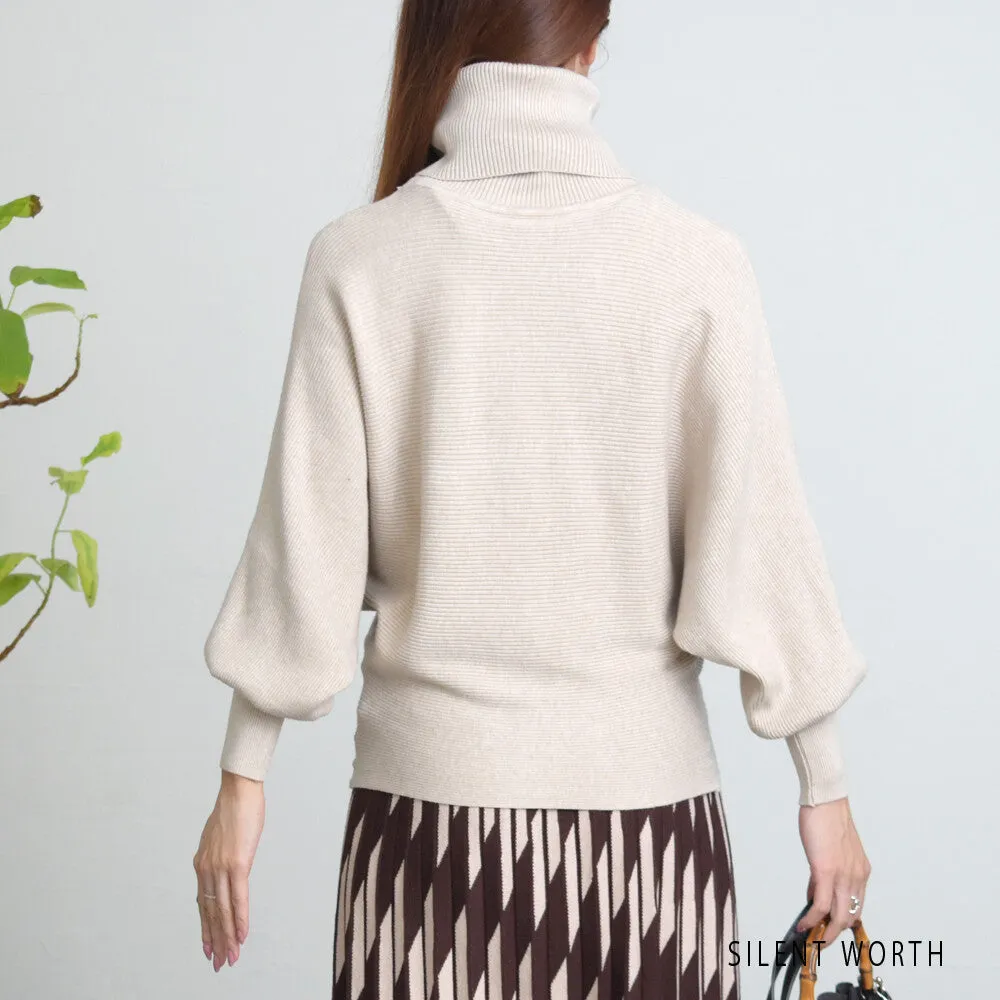 K AND M | Rib Dolman Turtleneck Sweater