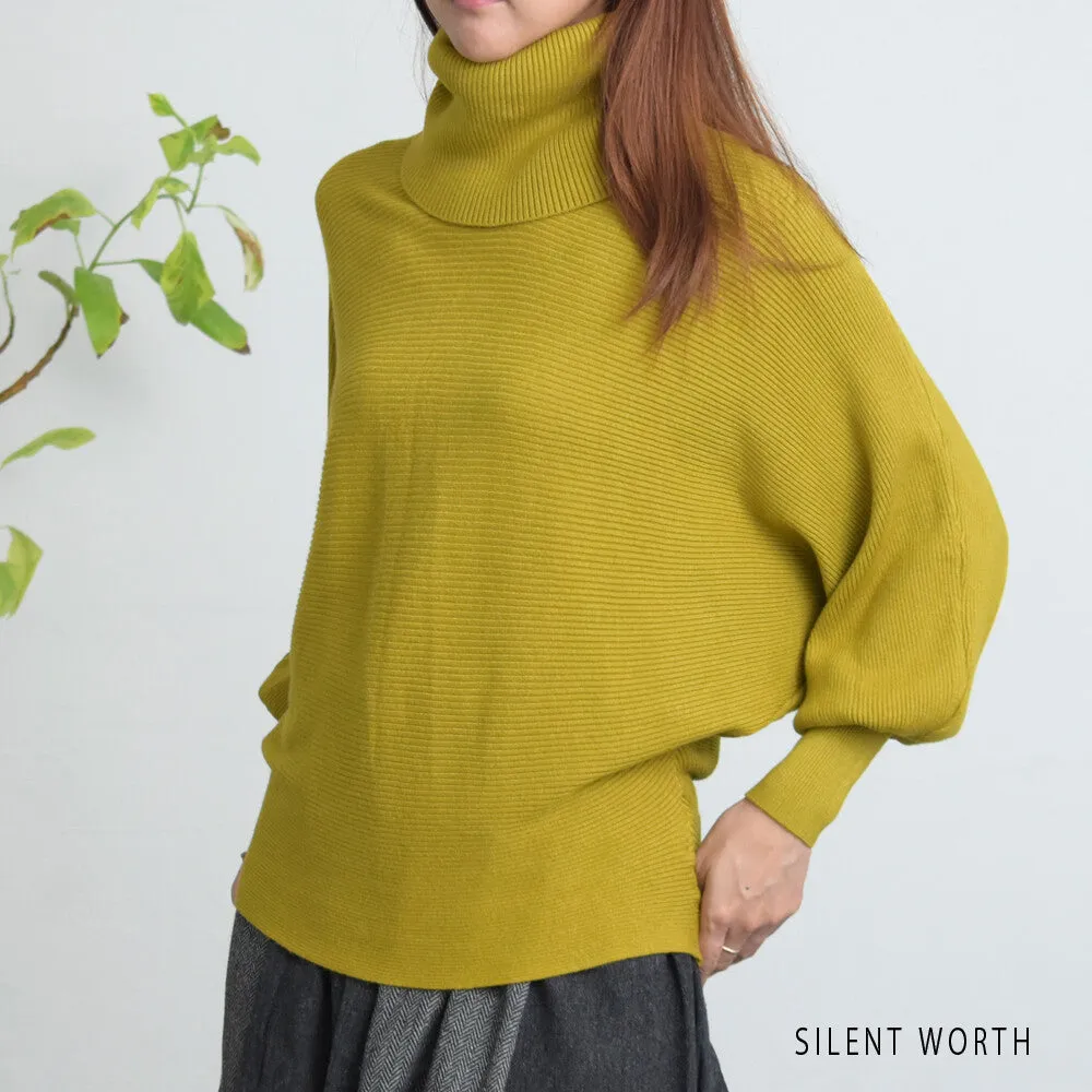 K AND M | Rib Dolman Turtleneck Sweater