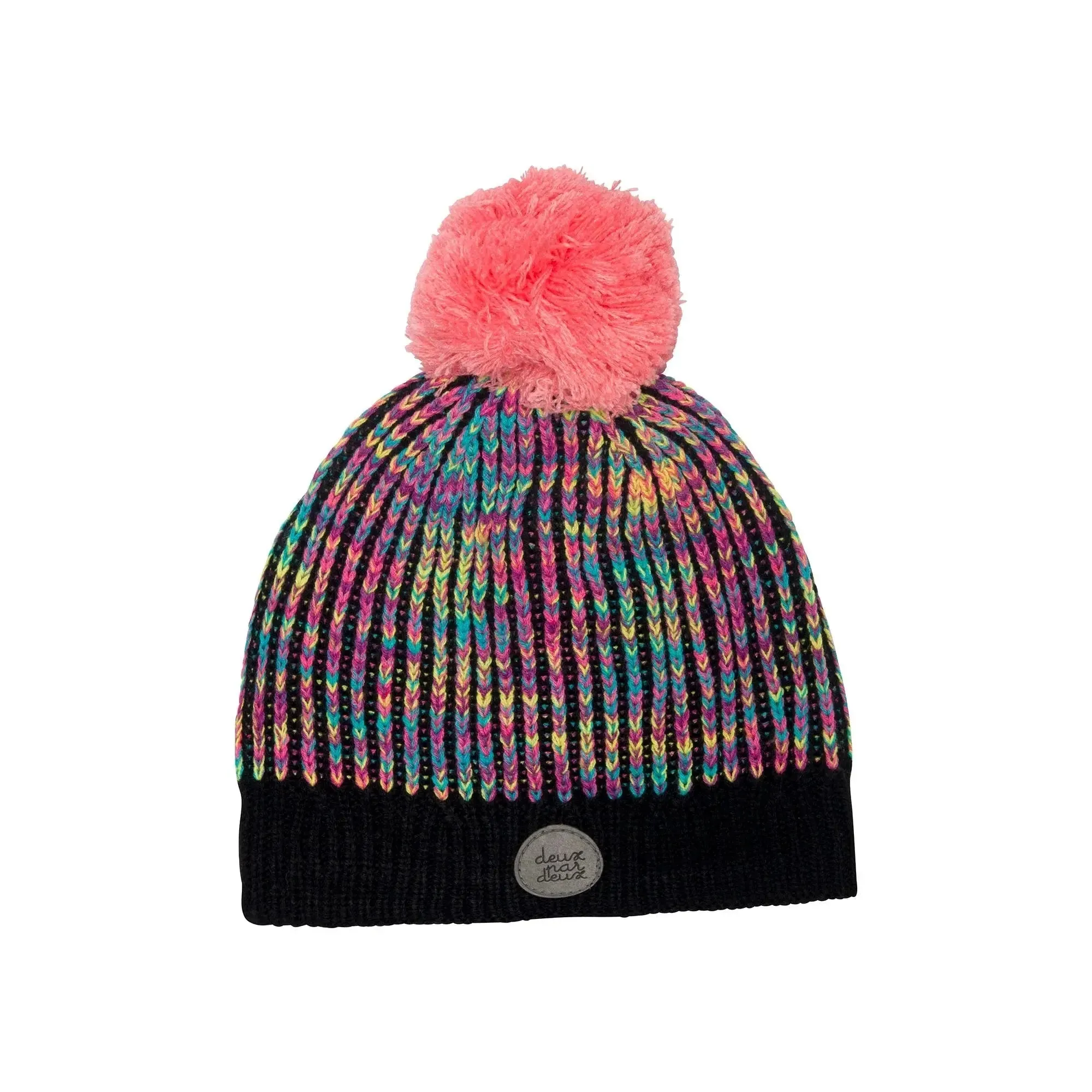 Knit Hat Black Multicolor - Anthracite | DEUX PAR DEUX