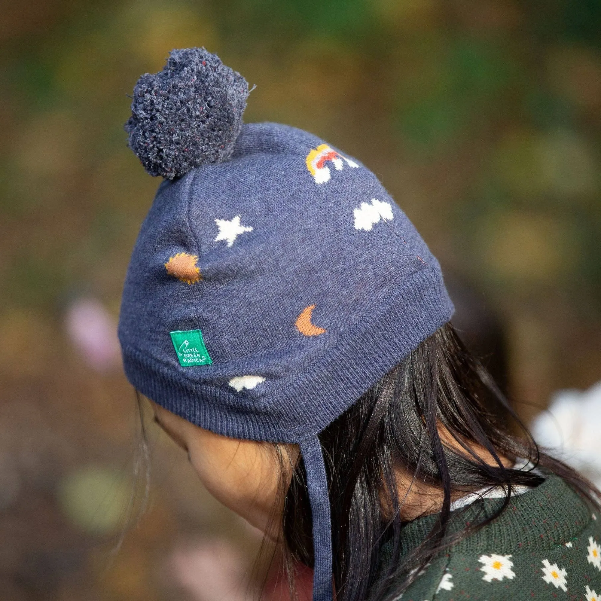 Knitted hat- dreamy blue rainbow