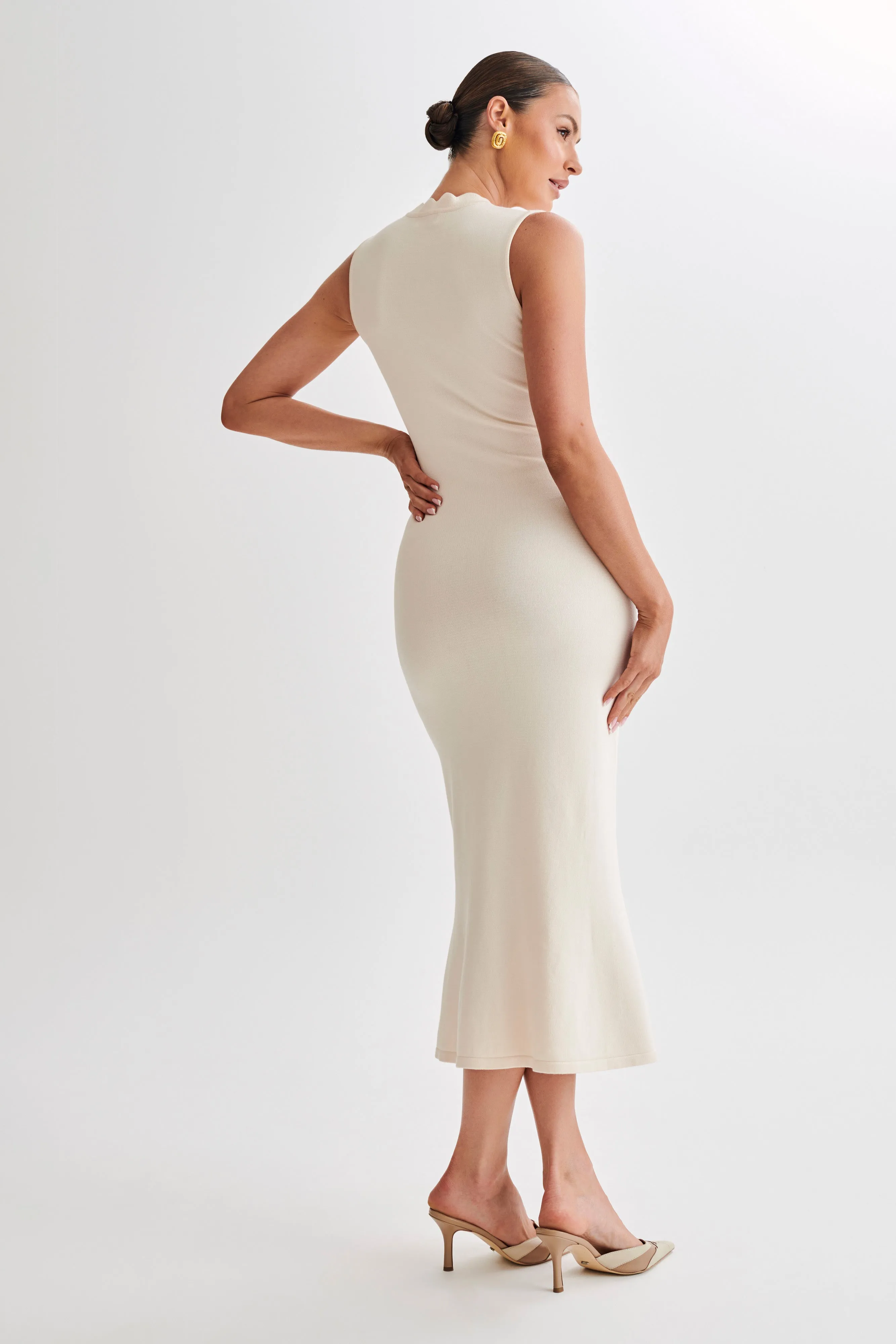 Korva Knit Midi Dress - Ivory