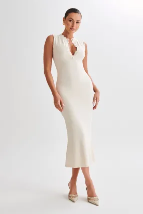 Korva Knit Midi Dress - Ivory