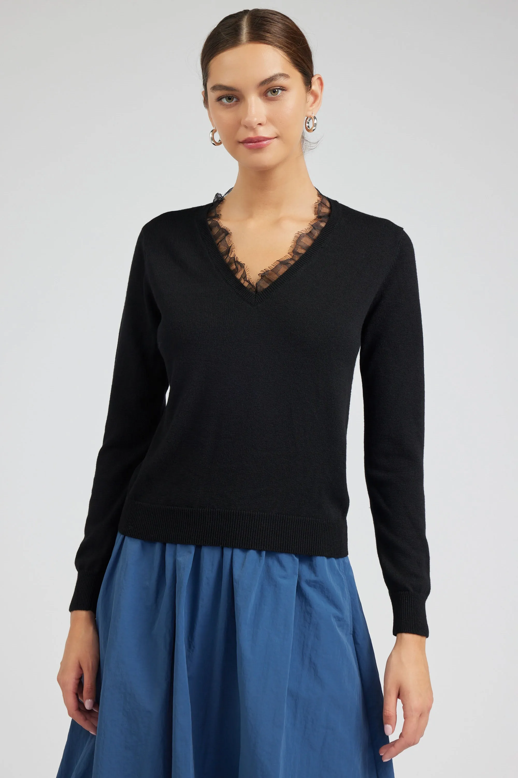 Lace Detail Sweater Top