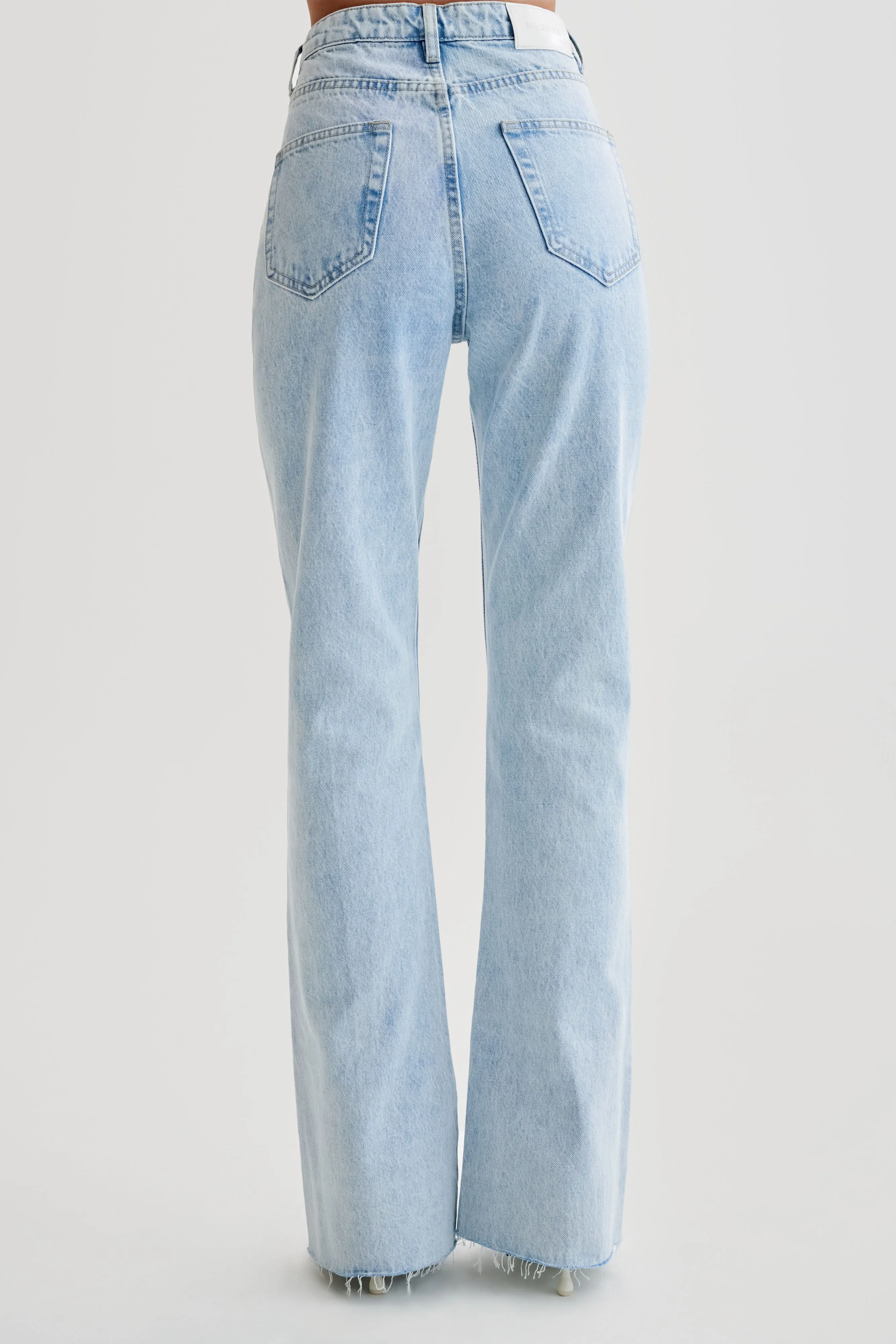 Lauren Embellished Straight Leg Jeans - Light Blue